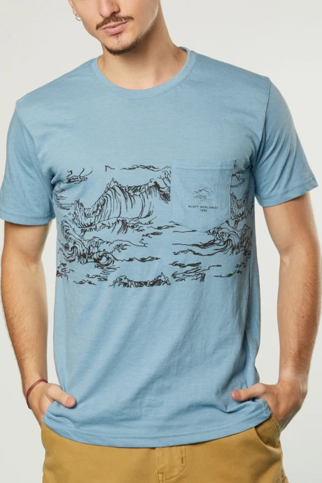 T-SHIRT WAIKO RUSTY Celeste
