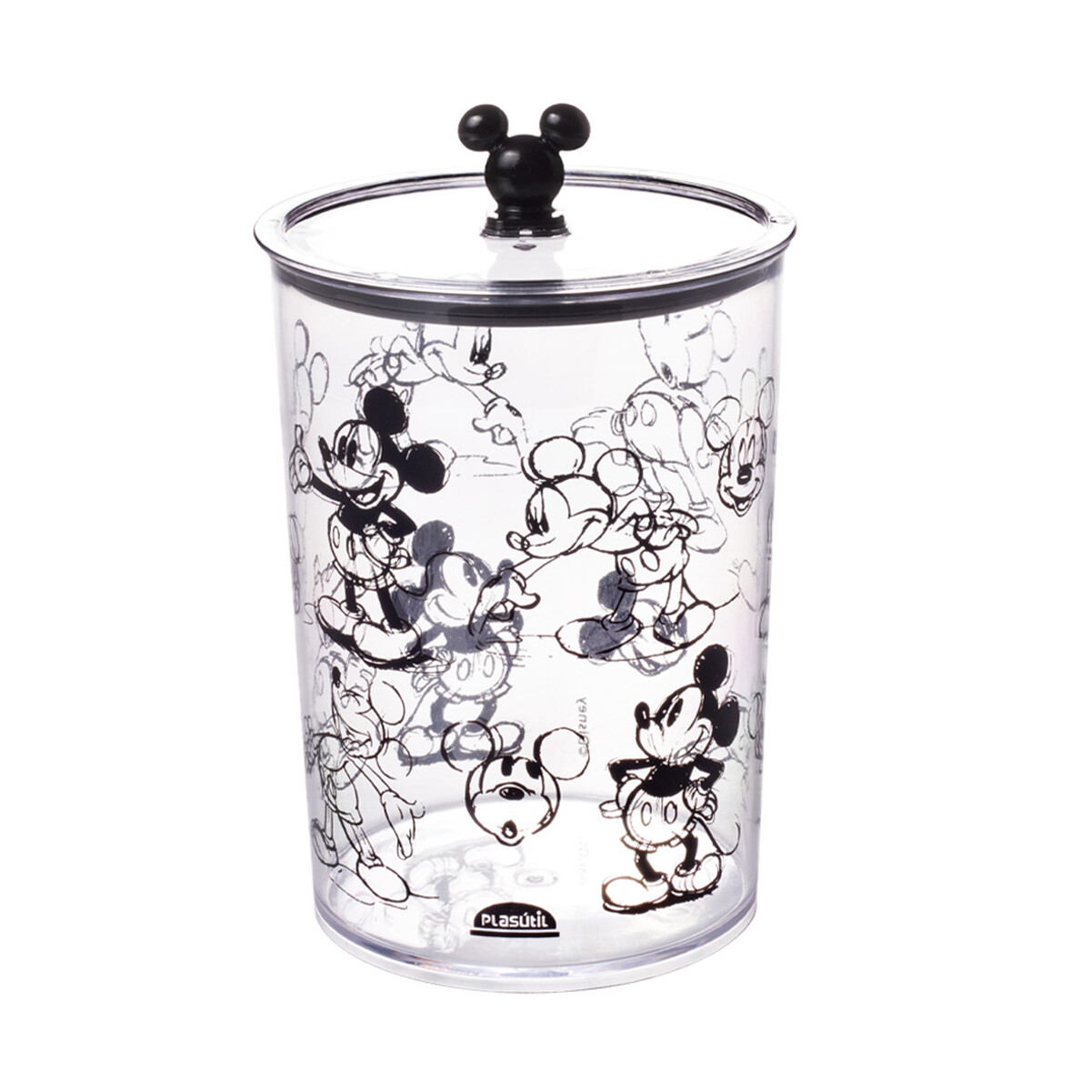 Pote Cilíndrico Plástico Tapa con Forma Mickey 1 Lt 