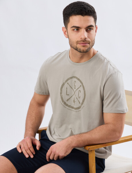 REMERA ESTAMPADA DE ALGODÓN Khaki