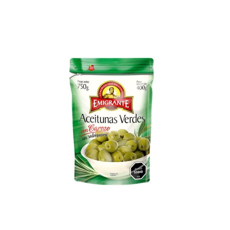 ACEITUNAS VERDES CON CAROZO 750G ACEITUNAS VERDES CON CAROZO 750G