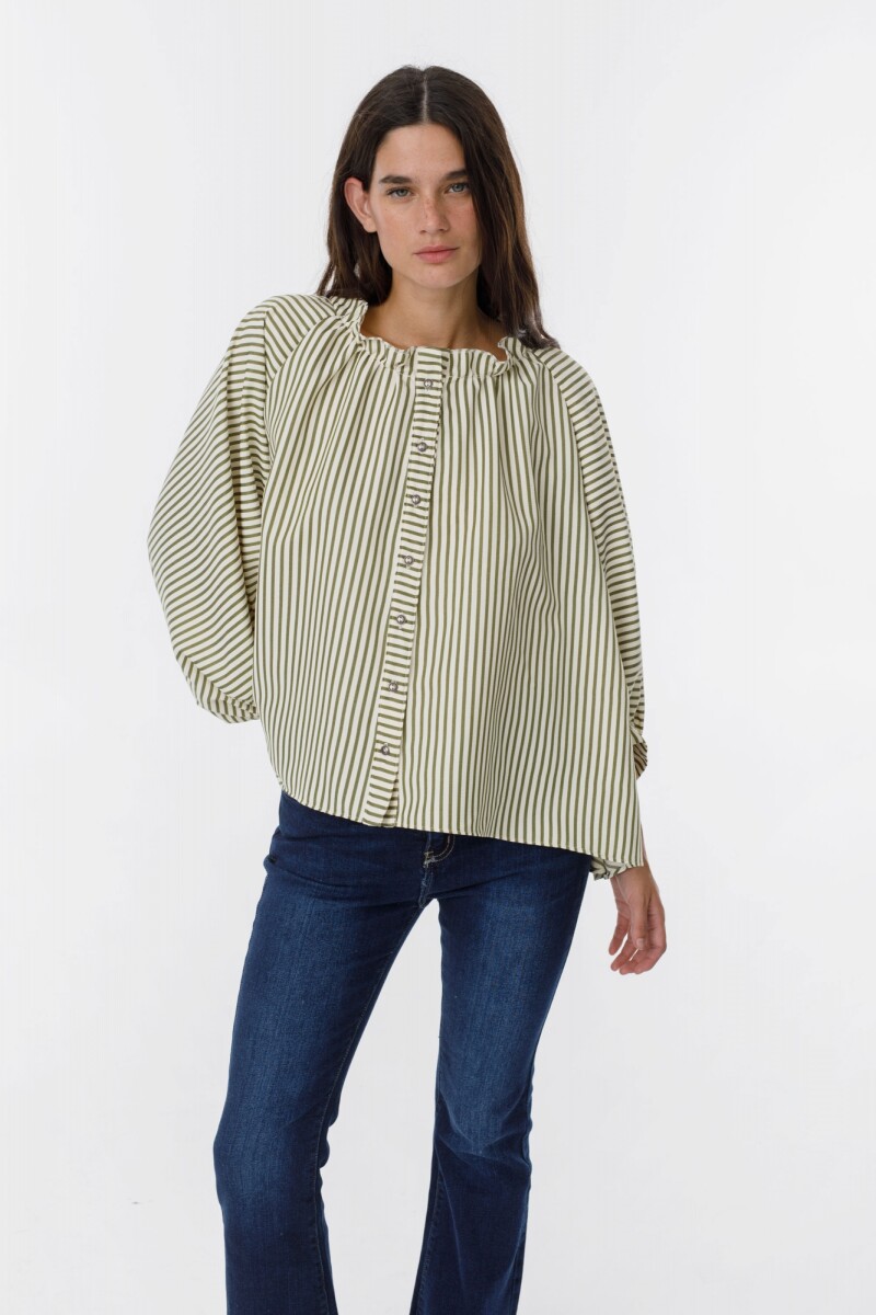 Camisa New Fini Rayas Verde