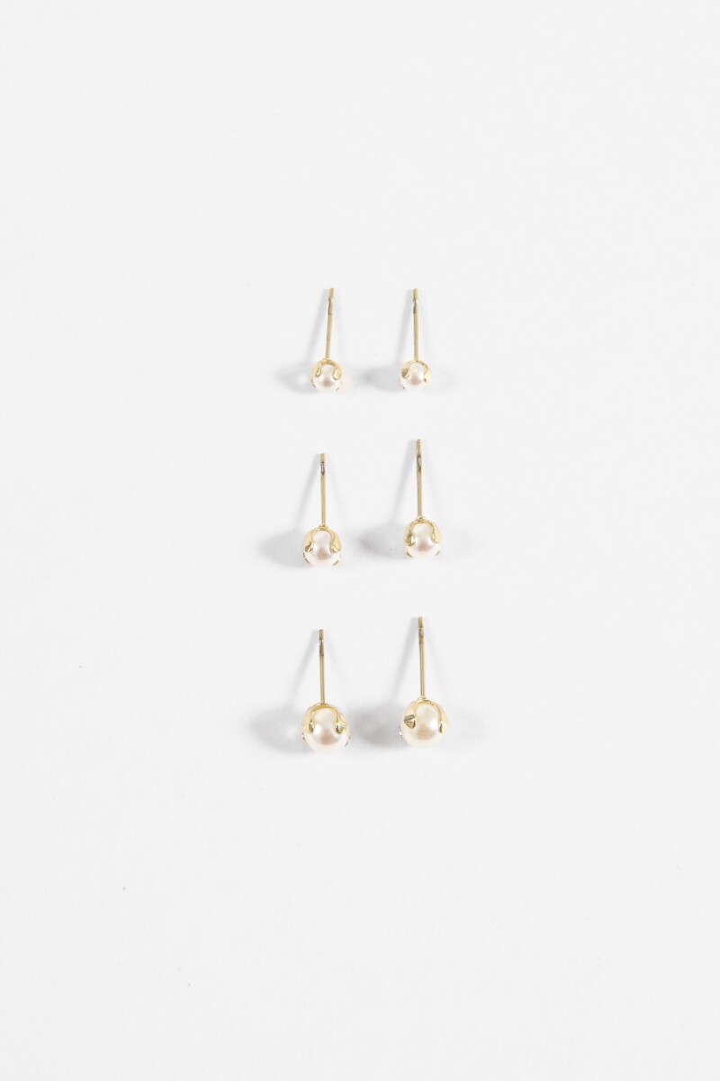 Set de perlas acero dorado