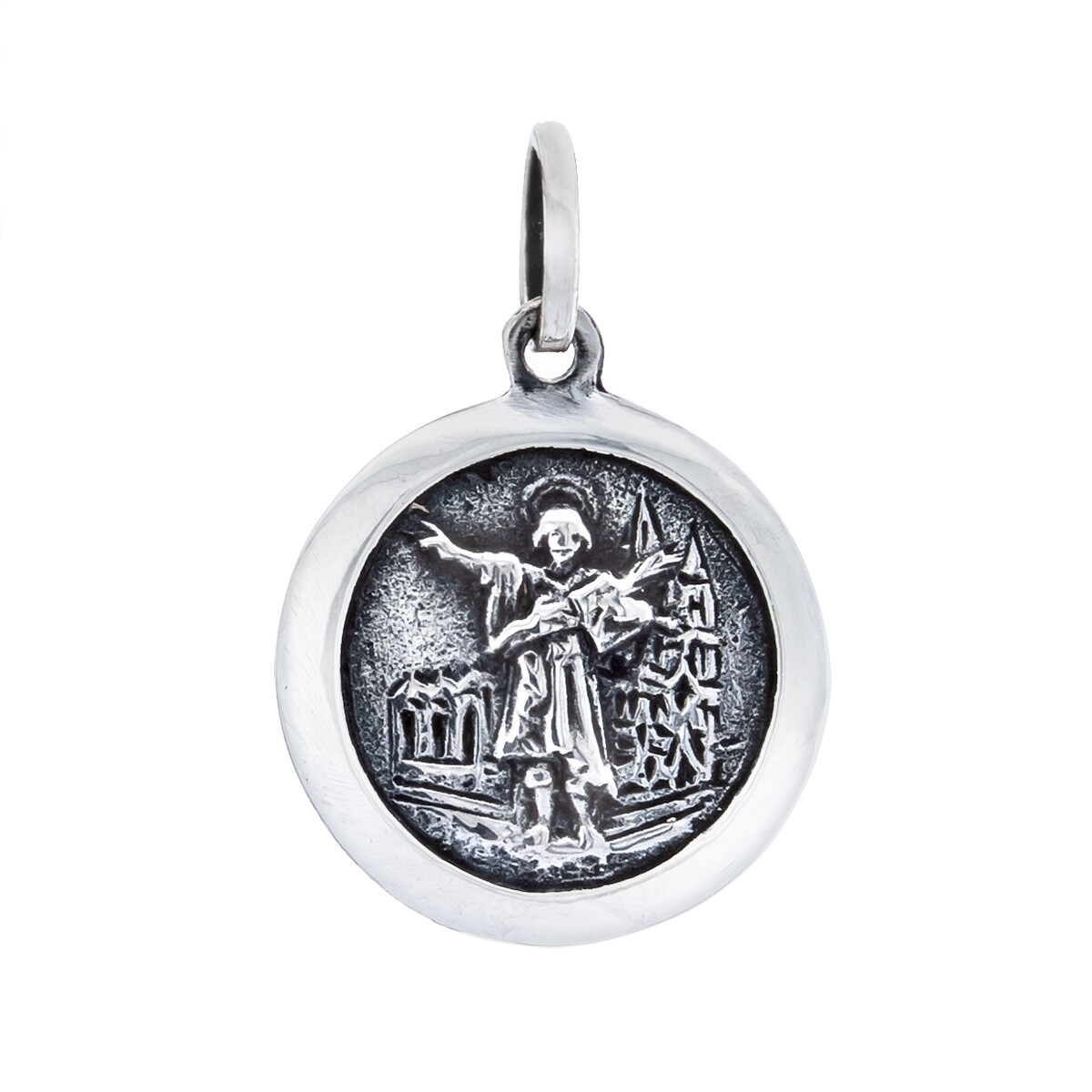 Medalla religiosa de plata 925, SAN PANCRACIO. 