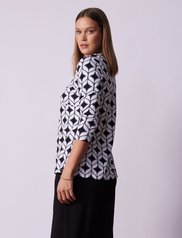Blusa Cruzada BLANCO/NEGRO