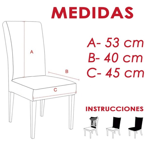 Funda Cubre Sillas Elastizado Lavable Tela Premium Textura ® Variante Color Blanco