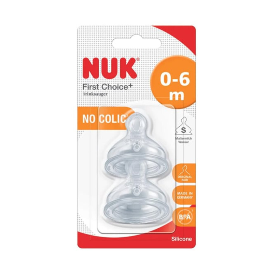 Tetinas de Silicona First Choice+ 0–6 Meses x2 – NUK Tetinas de Silicona First Choice+ 0–6 Meses x2 – NUK