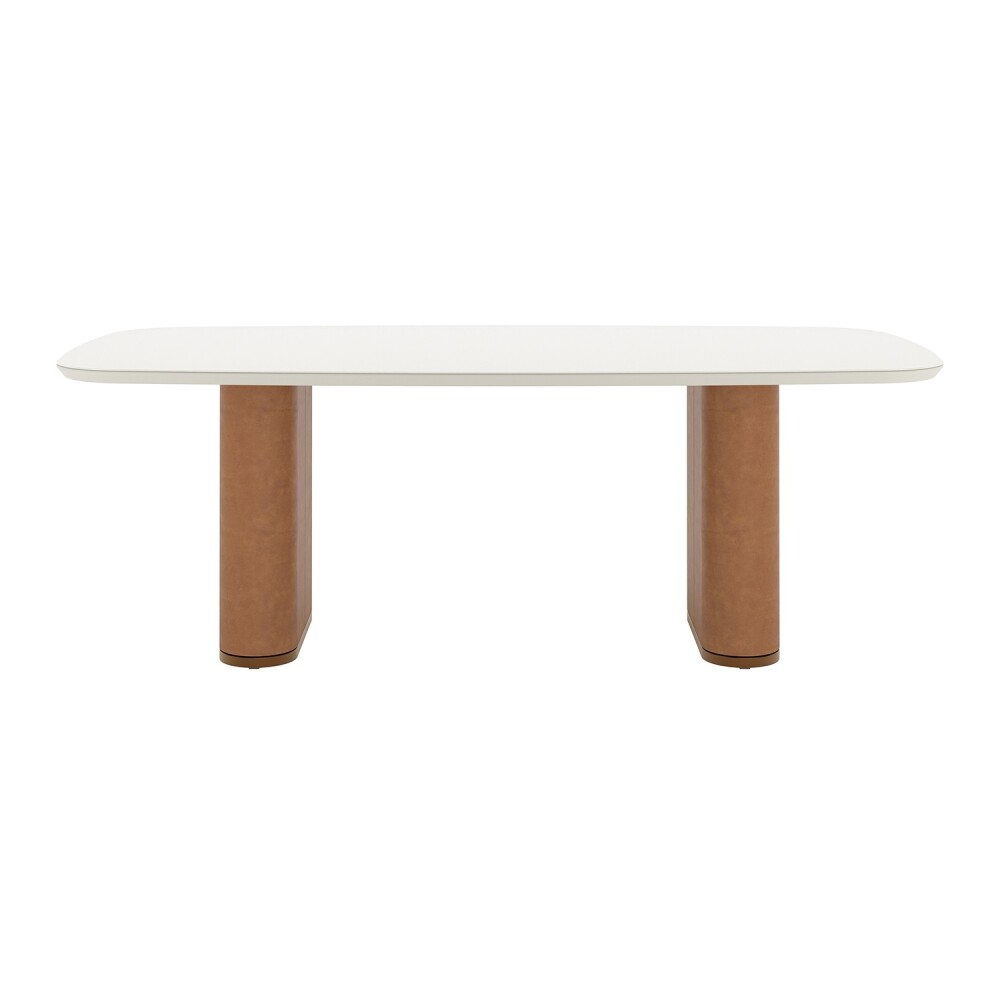 Mesa De Comedor Lintz - 184 - Linea Mónaco Blanco/Marrón