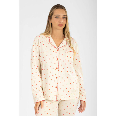 Pijama Americano Heart Marfil