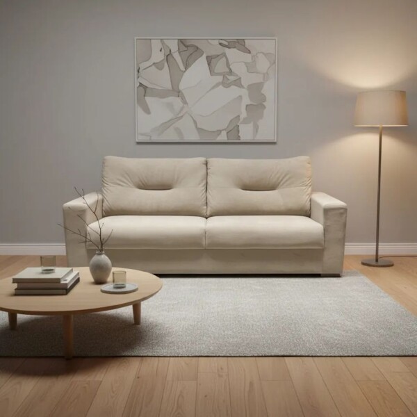 SOFA 3 CUERPOS - TAPIZADO TELA EASY CLEAN BEIGE SOFA 3 CUERPOS - TAPIZADO TELA EASY CLEAN BEIGE