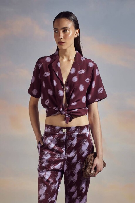 Camisa Cabarete Dot Burdeo Camisa Cabarete Dot Burdeo