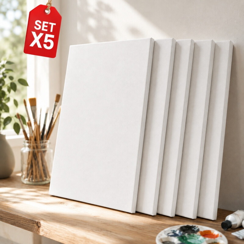 Set x5 Lienzos de 50x60 BLANCO