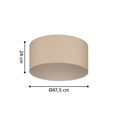 Lámpara aplique de techo cilíndrica de tela Ø475mm EG4234