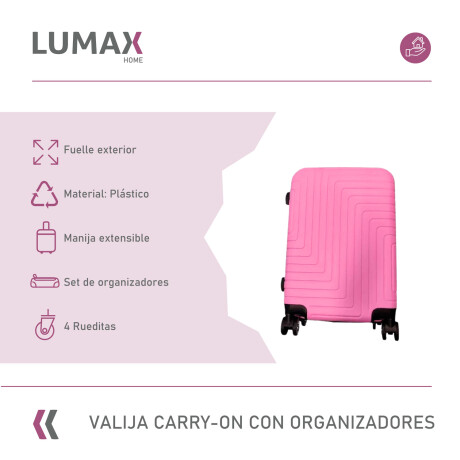 Valija Carry-on de mano Rígidas Con Organizadores Rosa