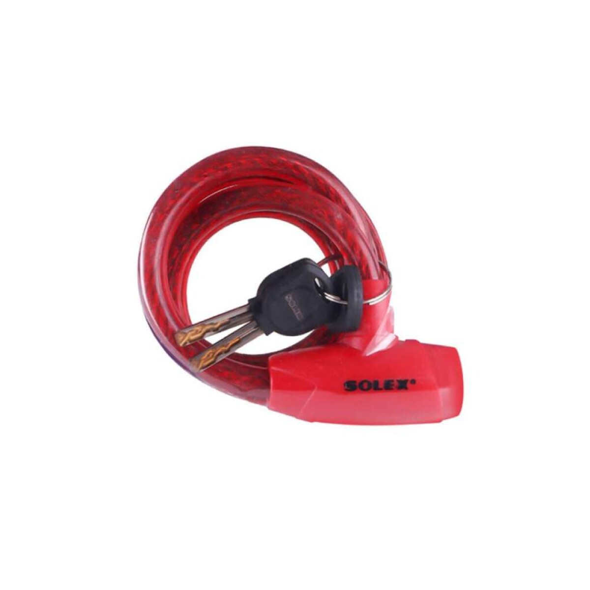 Candado Linga Con Llave Para Moto (1 Mt Largo) - Color Rojo 