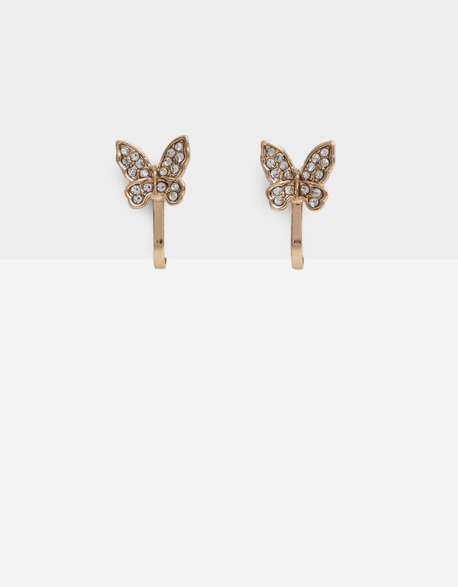 Aros Clip Mariposas Con Strass 