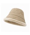 Gorro piluso puffer con corderito Beige