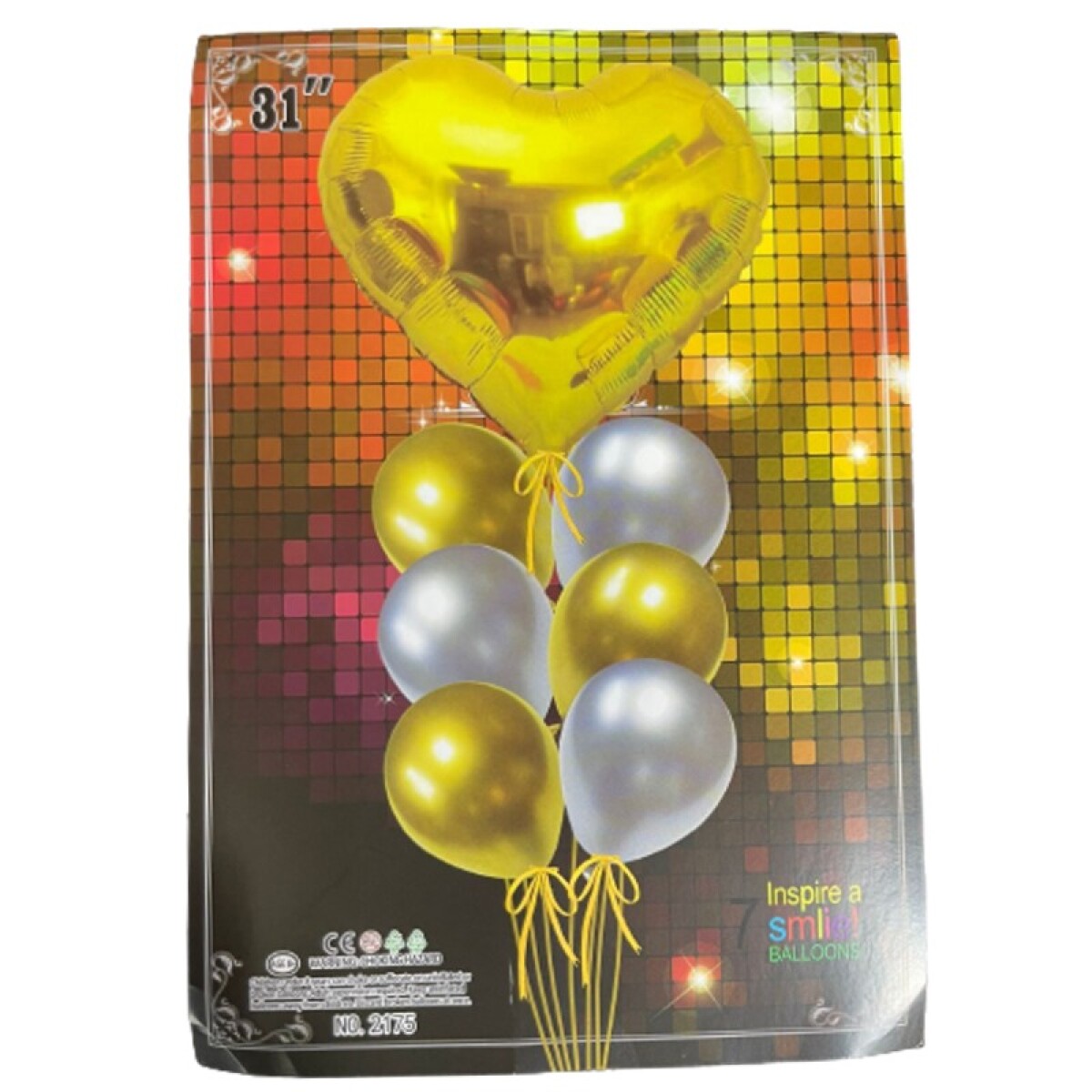 Set de Globos con Corazon x7 - Dorado 