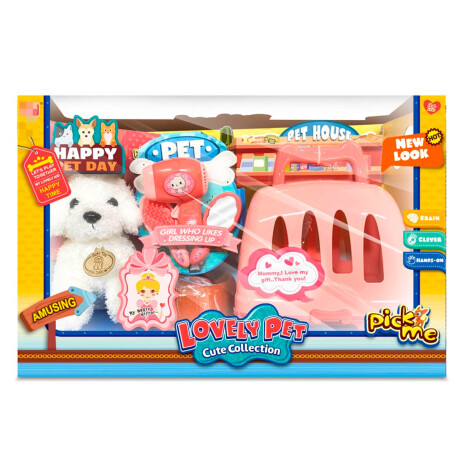 Set Peluquería Mascota Juguete Peluche C/casa + Acc Jug022107