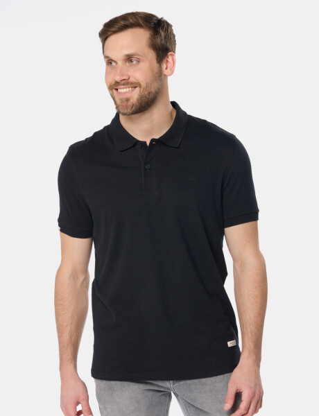 REMERA POLO JERSEY RAYADA Negro