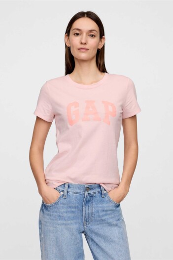 Remera Logo Gap Manga Corta Mujer Misty Rose