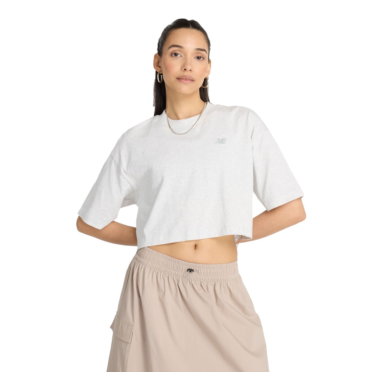 Remera New Balance de Dama - LOGO RELAXED - WT43536AHH - ASHHEATH 