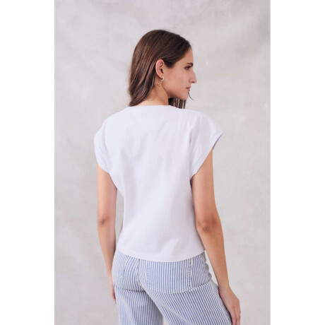 Remera Corta Lavada Blanco