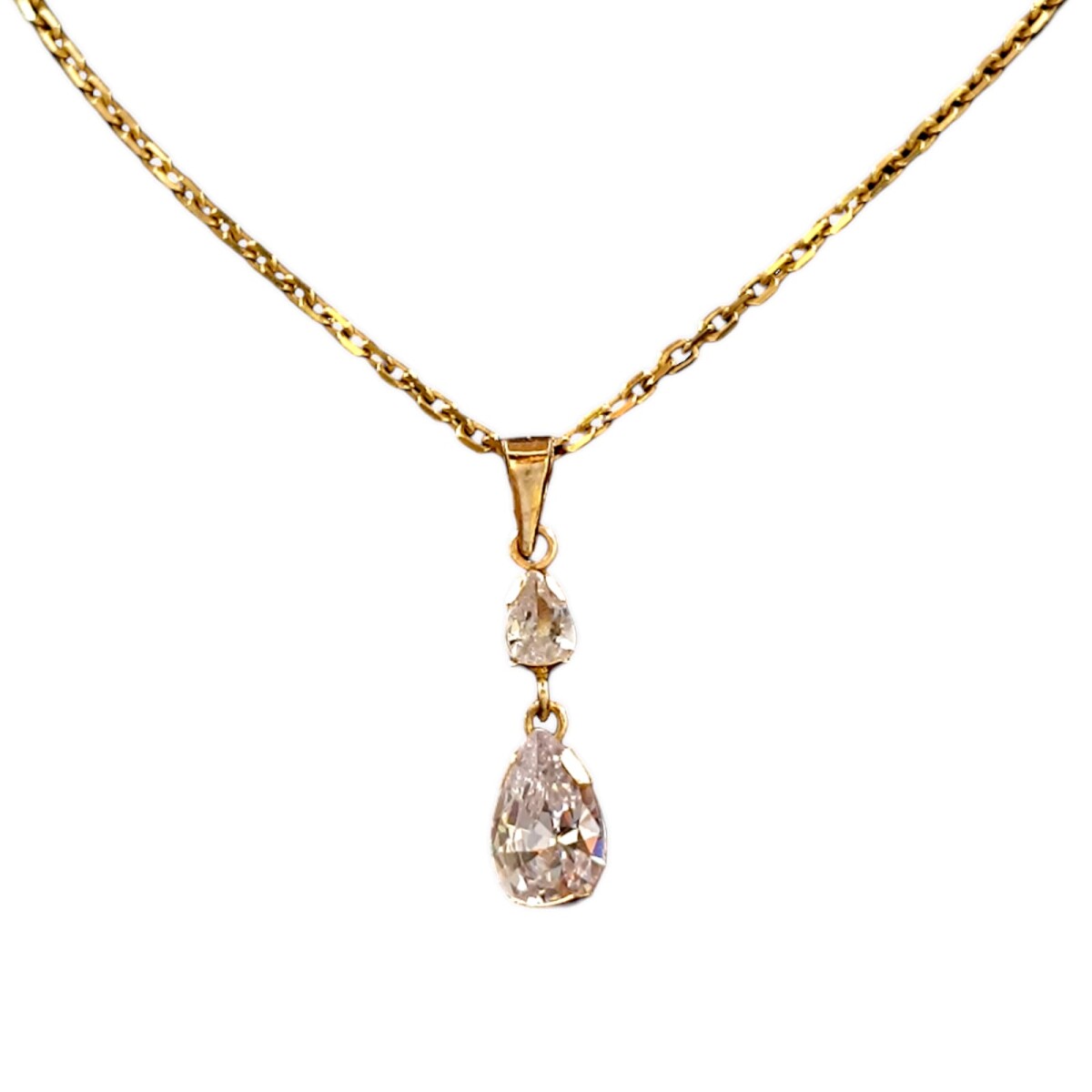 Dije Gota-Oro bajo-Piedra Zirconia-CP8523 - Conpiedra 