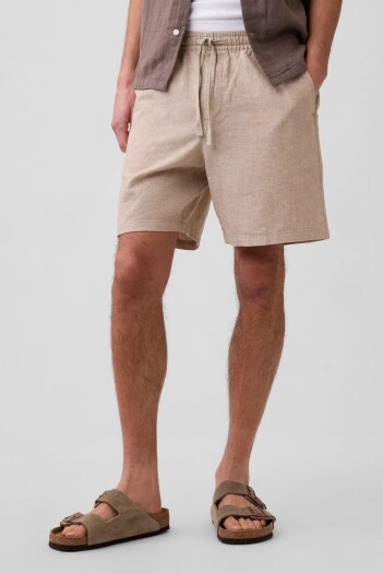 Short De Lino 7Inch Hombre Khaki