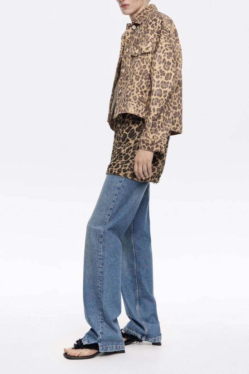 CAZADORA DENIM OVERSIZE LEOPAR Natural