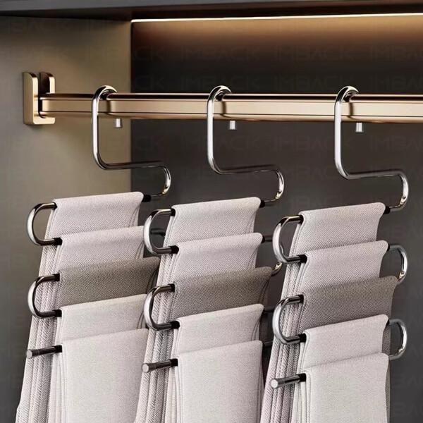 Perchas De Ropa Pantalones Organizador Antideslizantes perchero Acero inoxidable IMBACK Perchas De Ropa Pantalones Organizador Antideslizantes perchero Acero inoxidable IMBACK