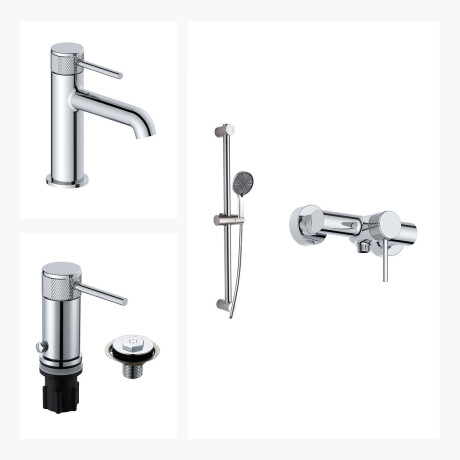 Juego De Griferia Lavatorio Bajo,Bidet Y Ducha Exterior CROMO