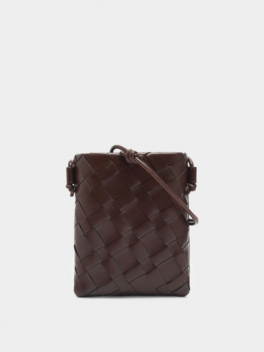 Bolsa Para Móvil Trenzada - marron 
