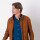 Campera Rib Collar en gamuza Cognac