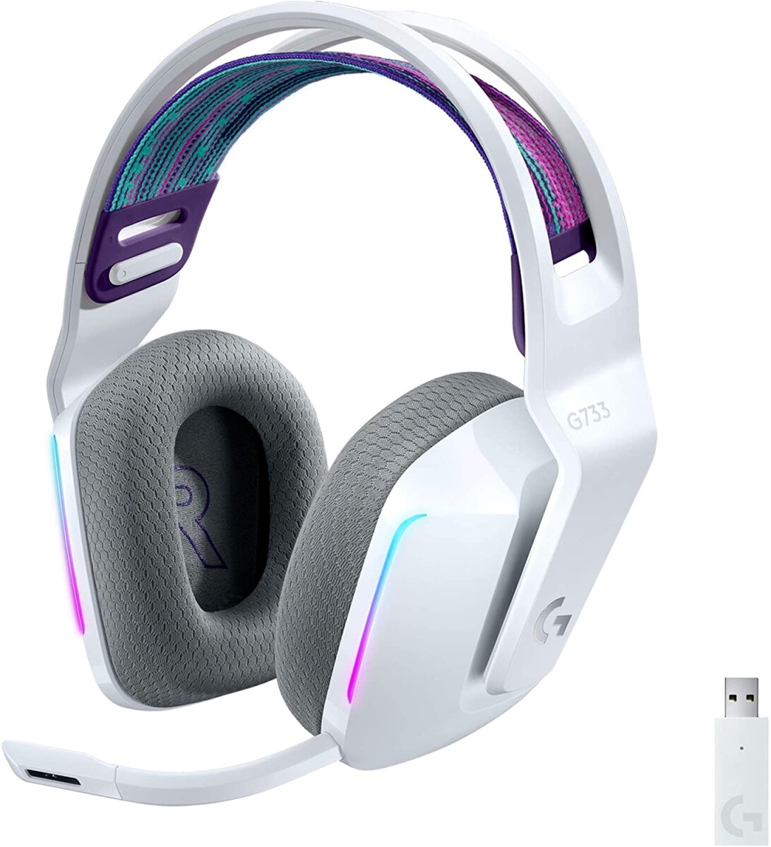 Auriculares Gamer Inalámbricos LOGITECH G733 BT 20Hrs - Blanco Con Luz 