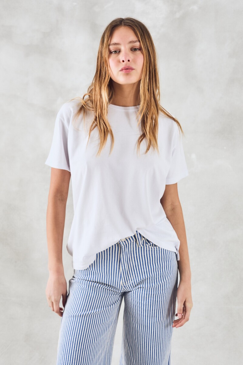 Remerón Oversize Algodon Lavado - Blanco 