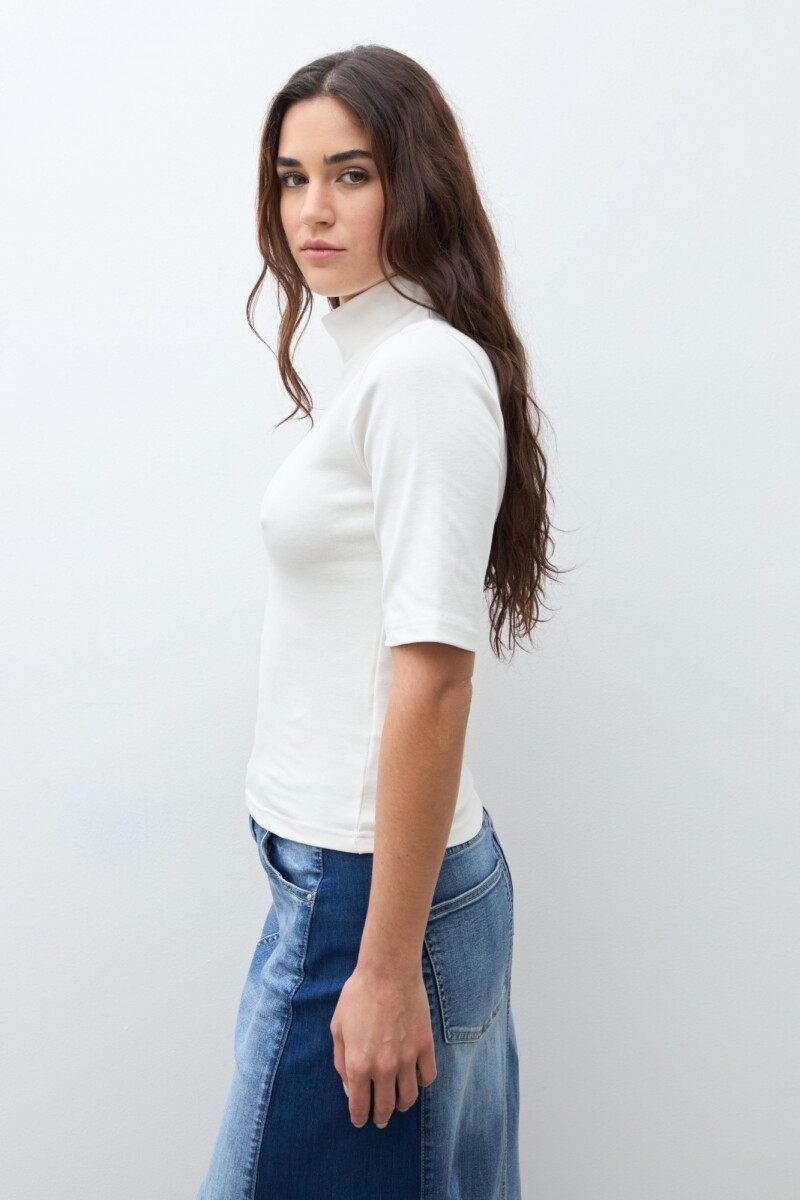 Media polera manga corta crudo