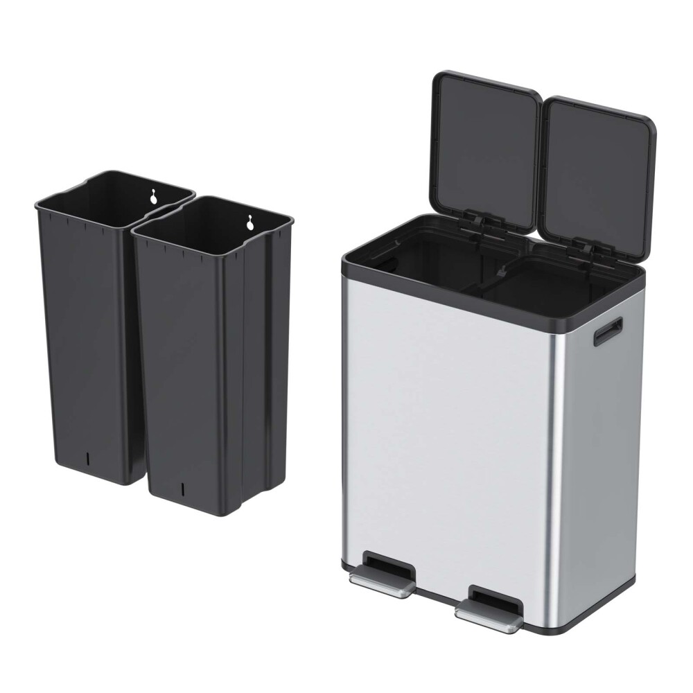 PAPELERA ACERO-INOXIDABLE GRIS EK9125MT