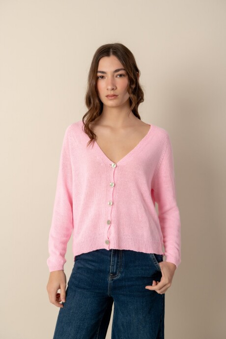 Cárdigan de dama Rosa