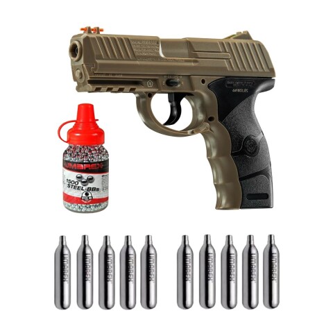 Combo Pistola CO2 Crosman MK45 -10 Garrafas -1500 Balines Combo Pistola CO2 Crosman MK45 -10 Garrafas -1500 Balines