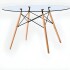 Mesa Comedor ComboHome Eames Redonda Vidrio 100 Cm Premium Transparente