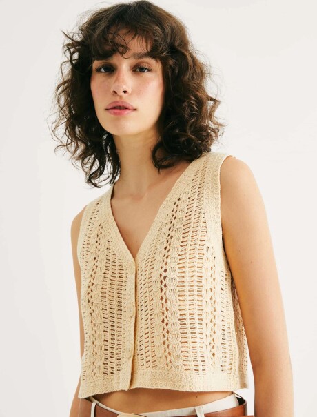 CHALECO DE PUNTO CON BOTONES AMARILLO