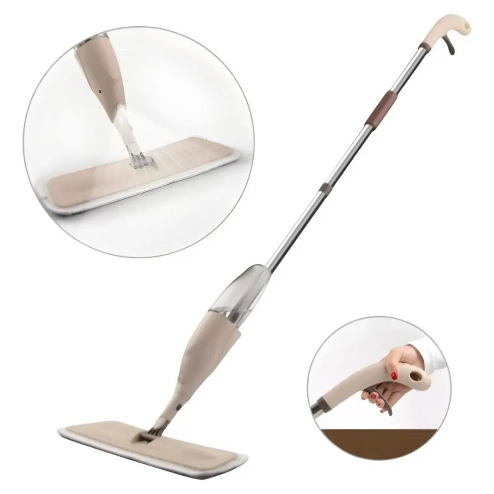 Mopa Para Limpieza De Pisos Con Spray Beige