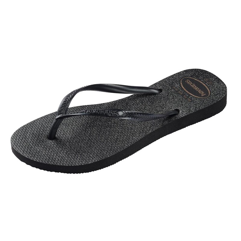 Sandalias Havaianas Slim Gloss Mujer Negro/plata/negro