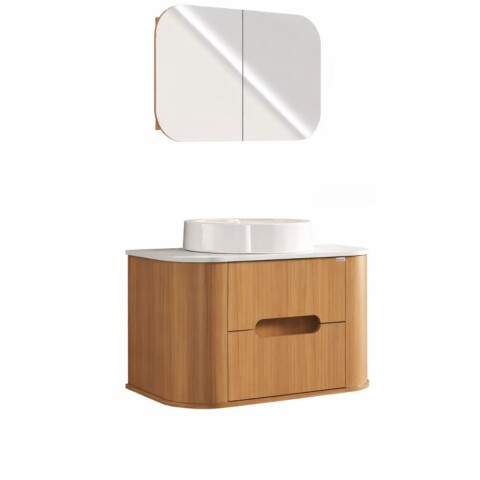 Mueble de baño suspendido Eleonora 80 cm Blanco/Catedral con bacha y botiquin Mueble De Baño Suspendido Eleonora 80 Cm Blanco/catedral Con Bacha Y Botiquin