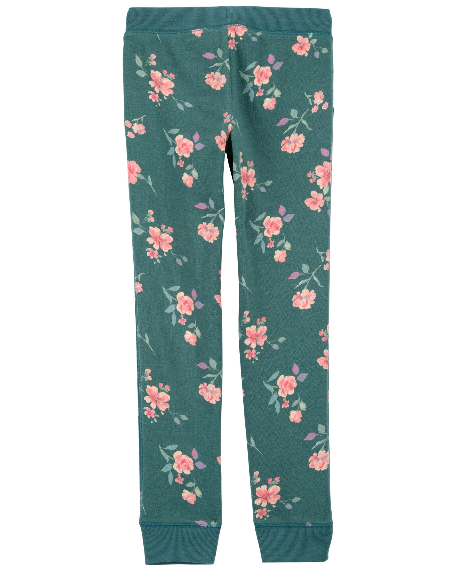 Pantalón deportivo de algodón, diseño floral. Talles 6-14 Sin color