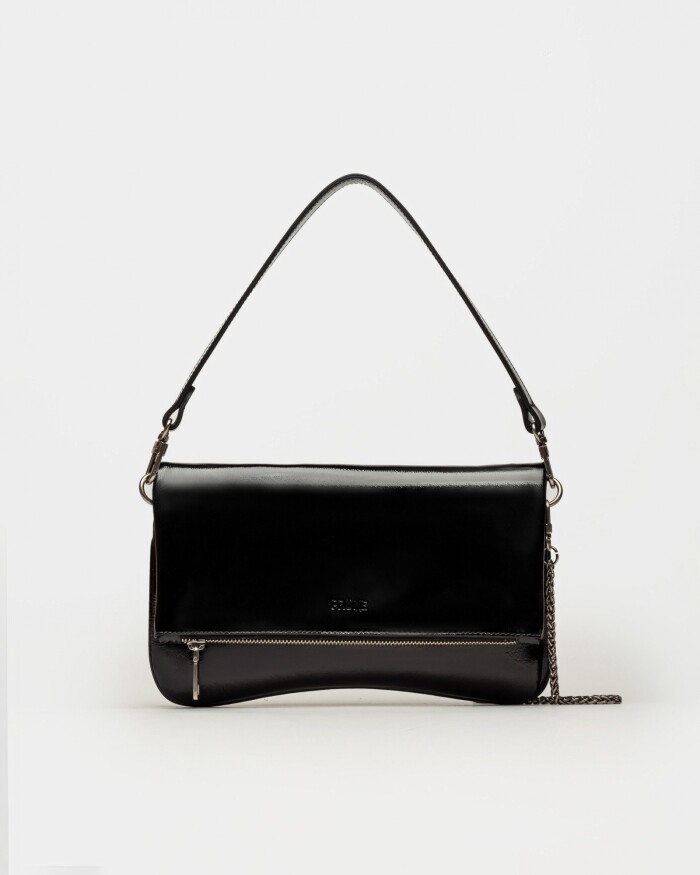 Bandolera Curve en charol Negro
