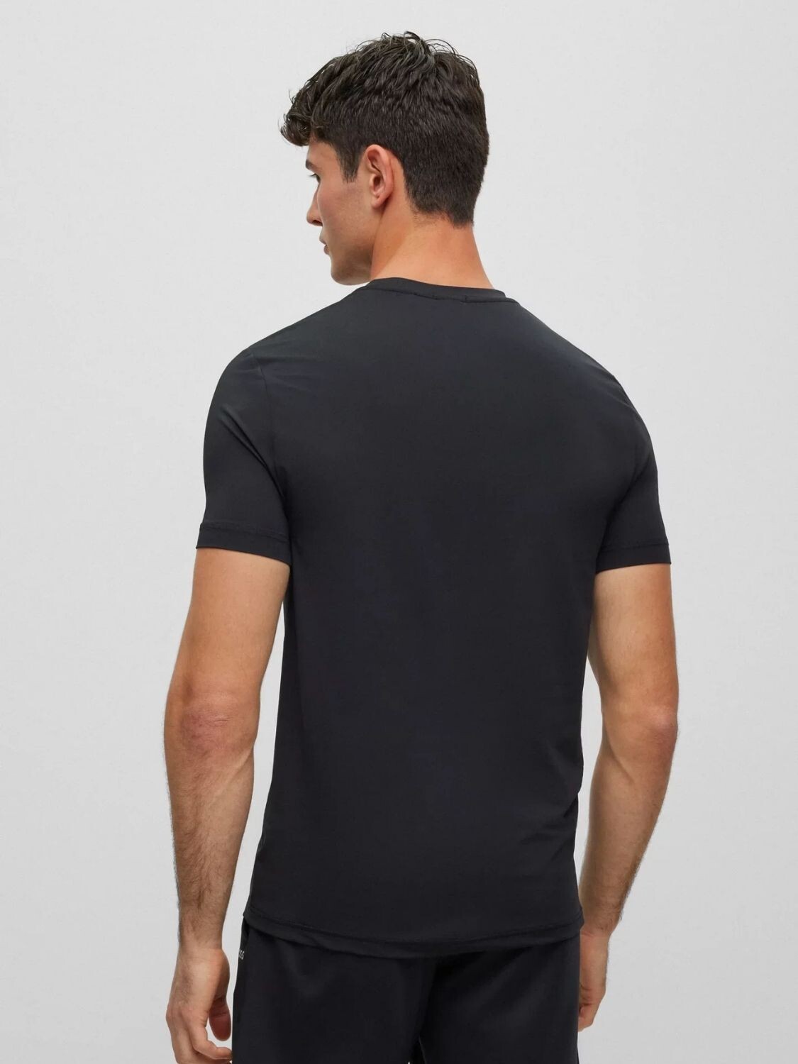 Remera de poliéster con logo, slim fit, TEE ACTIVE Negro