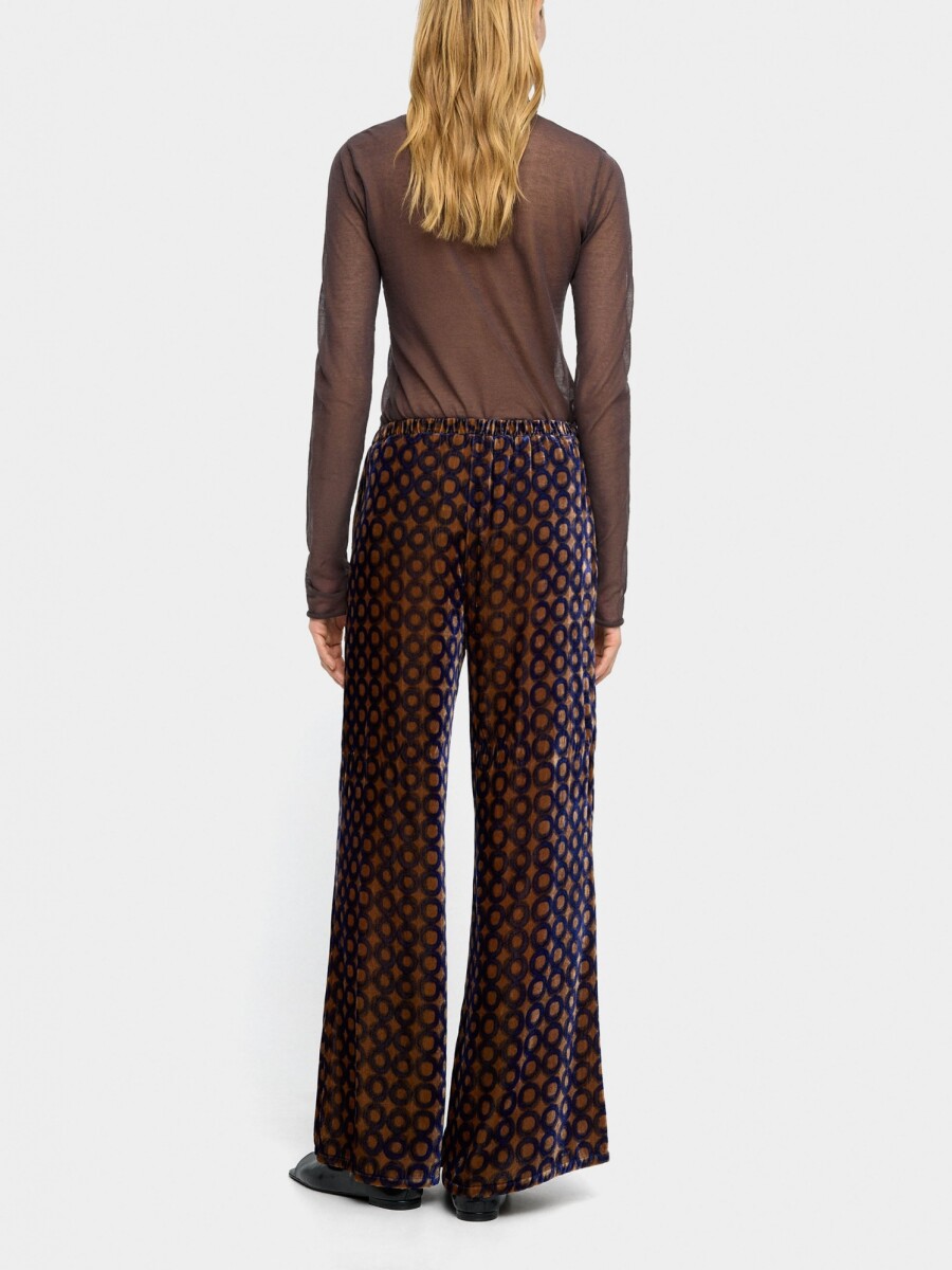Pantalón Aterciopelado Con Estampado De Círculos multicolor