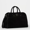 Cartera de Mano The Roots En Cuero Gamuza Negro