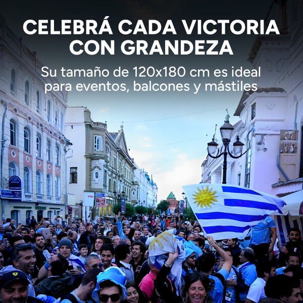 Bandera Pabellón Nacional de Uruguay Grande 120x180cm Color Blanco y Azul